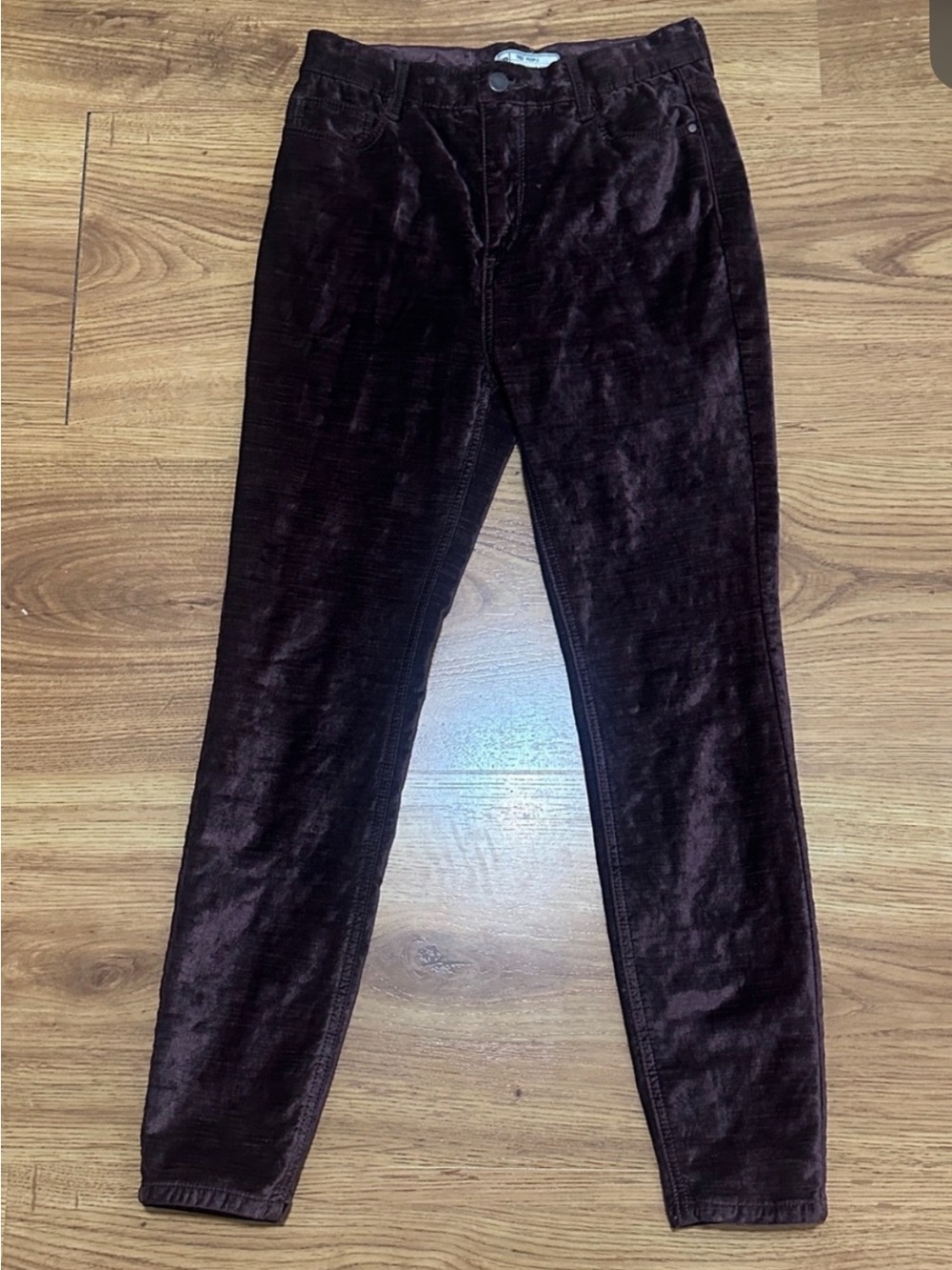 Free People Velvet Skinny Jeans Dark Brown Plum W27
